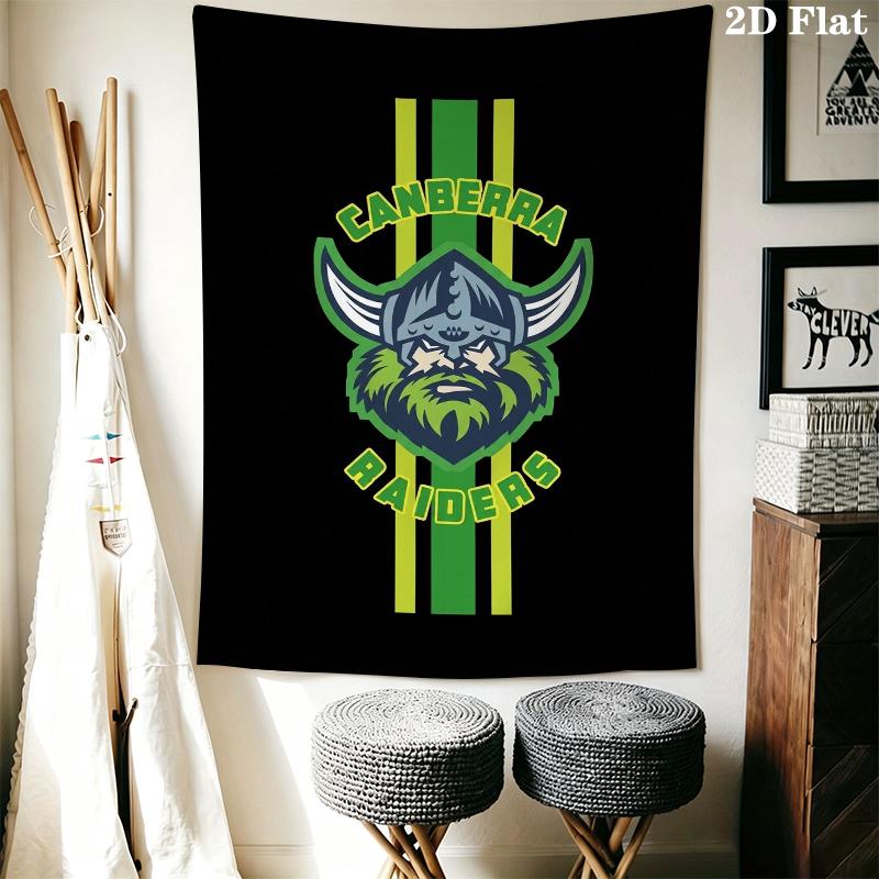 Canberra Raiders Wall Tapestry Aesthetic Wall Hanging Printed Fabric Blanket Decorative Tapestries for Bedroom Living Room Home Decor
