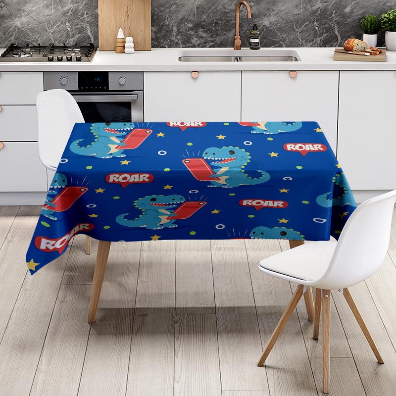 Blue Cartoon Design Tablecloth Set for Children's Room Decor Perfect Match for Your Kid’s Bedroom or Playroom!
