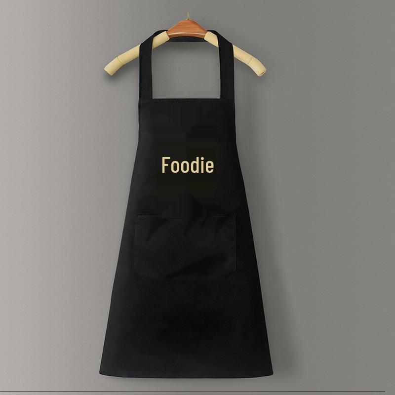 Wodoodporny fartuch dla par w stylu nordyckim i koreańskim z funkcją wycierania rąk, czarno-biały