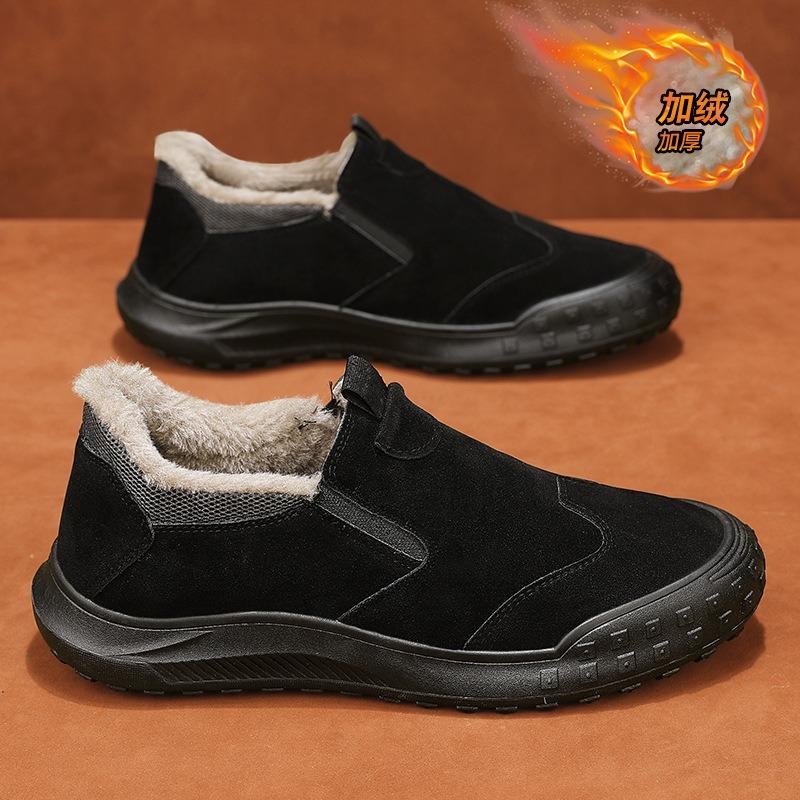 Men's shoes autumn and winter welder construction site work outdoor velvet one pedal cotton shoes mountaineering labor insurance shoes