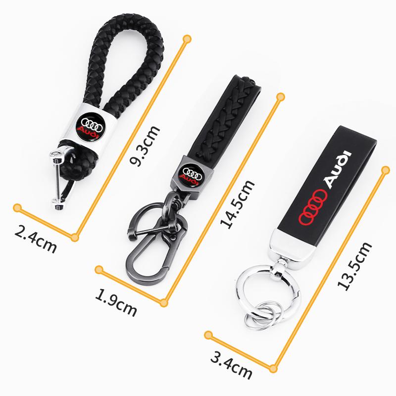 Leather Key Chain Car Keyring Pendant Keychain Car Accessories For Audi S4 S3 S5 S6 S7 S8 RS3 RS4 RS5 RS6 A6L A4L A3 A4 A7 A5 Q3 Q5L Q7 Q2L TT