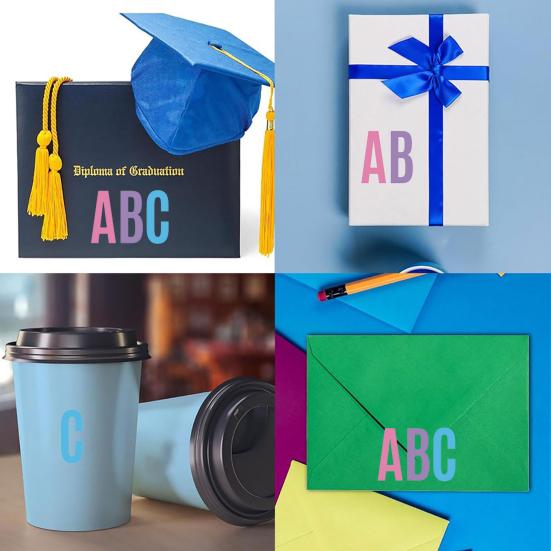 500 Pcs Letter Stickers 2 Inch Self Adhesive PVC Stickers Waterproof Alphabet Decals Mailbox Numbers Labels for Water Bottle