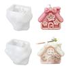 WTEMPO Creative Christmas-House-Shaped Silicone Molds Christmas Candle/Resin Liquid Handicrafts Making Molds Christmas Festival Decorations DIY Molds