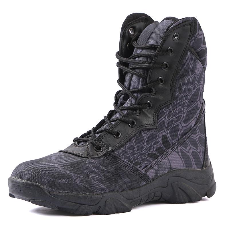 Army Fan Boots Spring Non-slip Wear-resistant Camouflage Shoes Boots Tactical Boots Combat Special Forces Desert Boots Men's High-top Hiking Boots