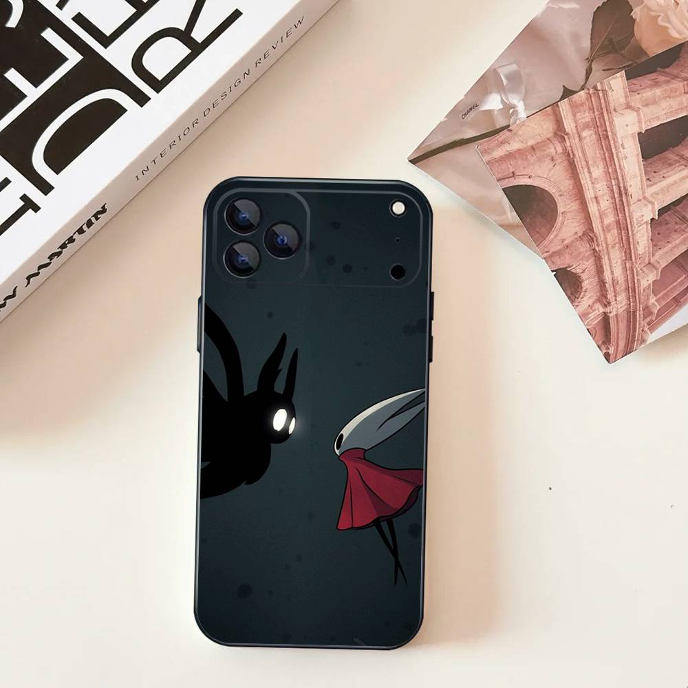 

H-Hollow K-Knight Silksong For iPhone 17,16,15,14,13,12,11,Pro,Max,Plus,E,SE4,Air,Mini Black Soft Cover Phone Case iPhone16