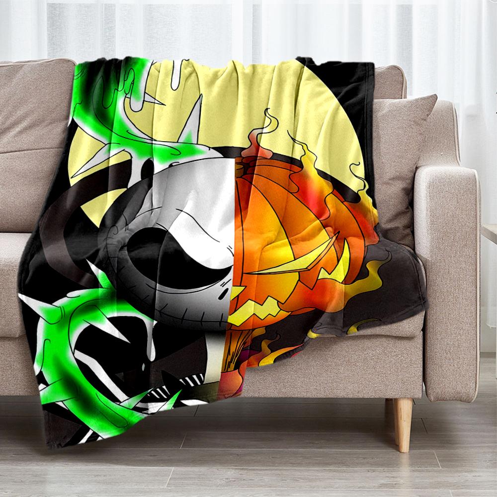 The Nightmare Before Christmas Theme Printed Blanket - Perfect for Couch, Bed, Travel & Outdoor Use | Machine Washable, Cozy & Durable.