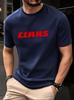2025 Summer Breathable Mesh Athletic T-shirt - Sporty Casual Short Sleeve Tee with Bold Red CLASS Print for Gym