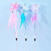 Cat Toy Feather Cat Toys Interactive Flower Tassel Cats Teaser Long Handle Feather Toys for Cats Teasing Stick Toy Kitten Teaser