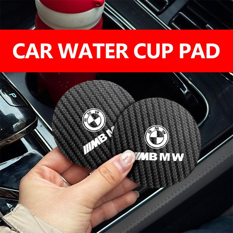 2Pcs Car Coasters Water Cup Holder Non-Slip Mat Accessories For BMW M F10 F20 F30 F40 F15 F25 F26 F31 F49 E62 E83 E84