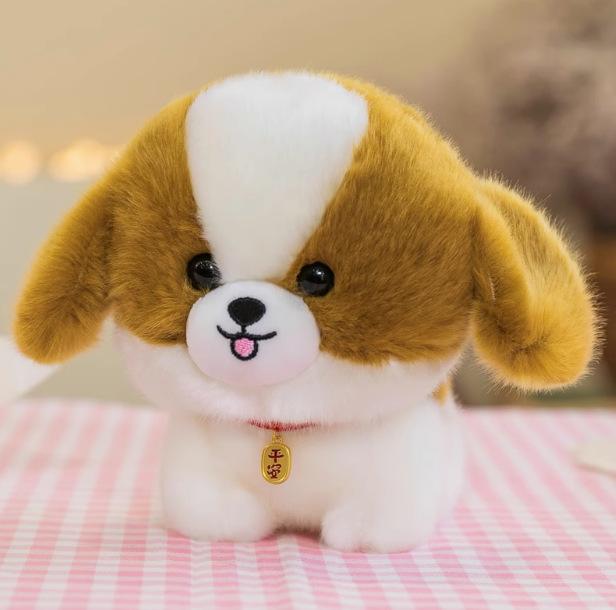 Levensecht Kawaii Pluizig Hond Knuffeldier Simulatie Puppy Model Zachte Pop Kleine Chow Pomeranian Corgi Yorkie Pluche Cadeau Voor Meisje