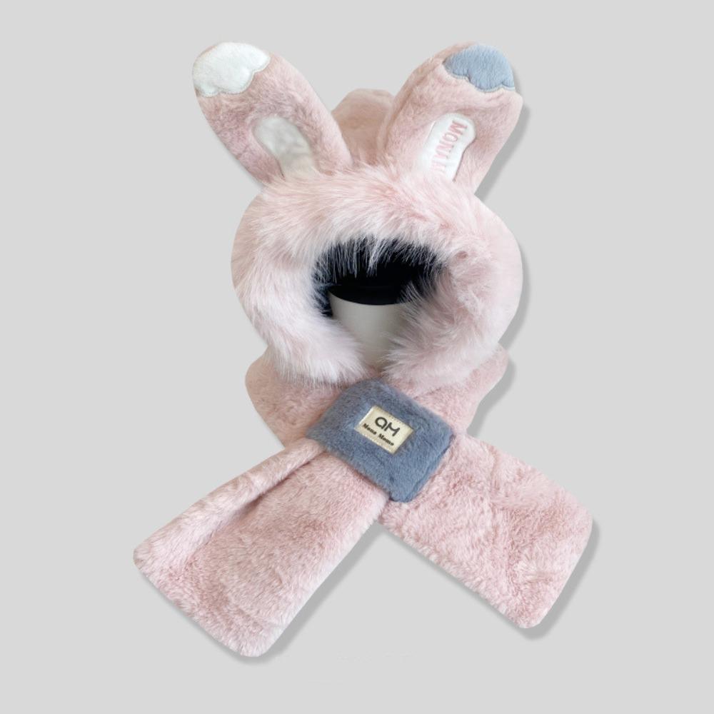 Ear Protection Winter Beanie Winter Fluffy Hat Leisure Bib Scarf Hat  Cycling