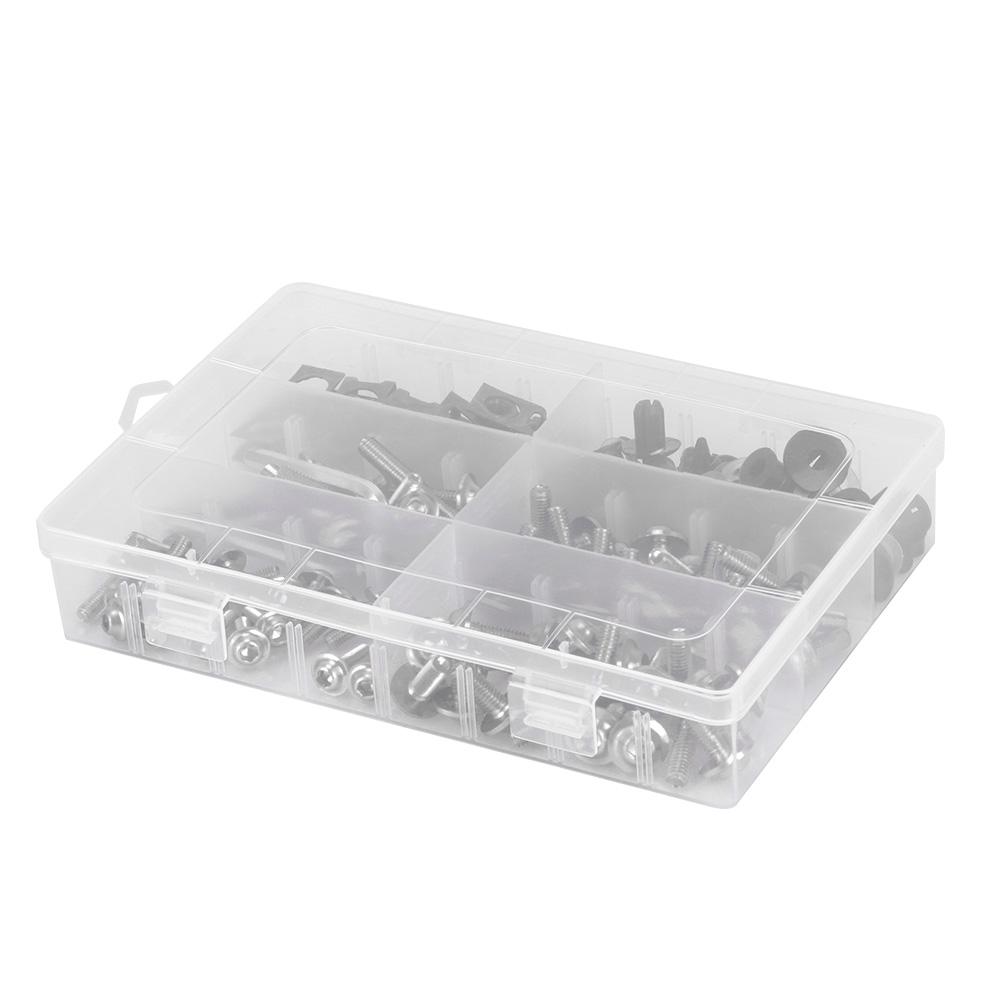 173pcs Motorcycle Fairing Bolts Kit Windscreen Bodywork Screws Nuts Hardwares for MotorbikeSilver