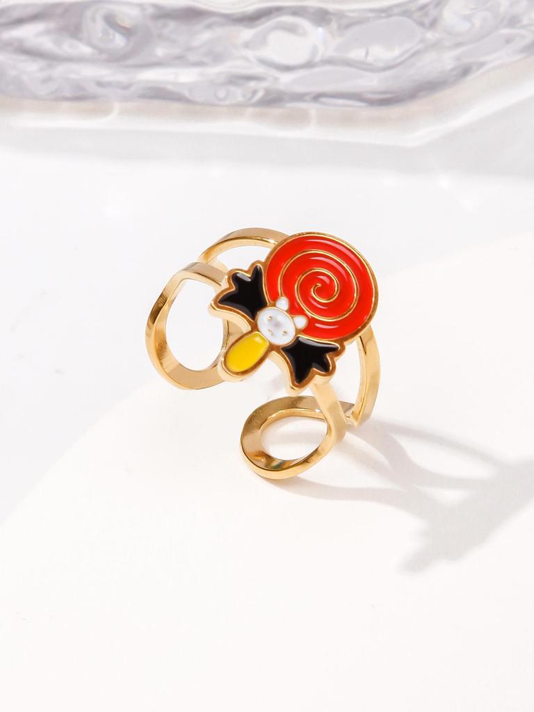 Trendy Open Monster Stainless Steel Ring: European & American Style for Halloween & Christmas