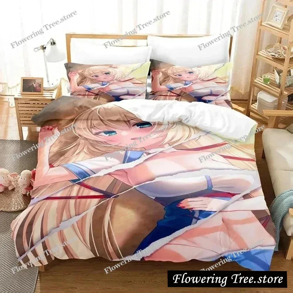 Anime Akai Haato Bedding Set Duvet Cover Bed Set Quilt Cover Pillowcase Comforter King Queen Size Boys Adult Bedding Set029