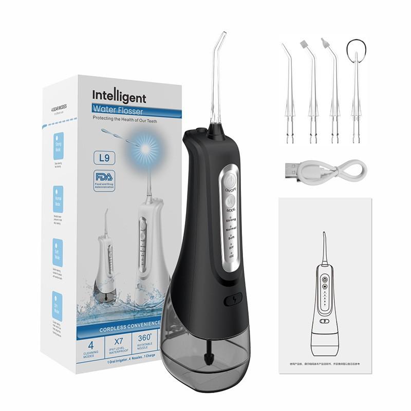 

Профессиональный ирригатор для полости рта 300 мл перезаряжаемый портативный ирригатор для полости рта ирригатор с водяной струей чёрный