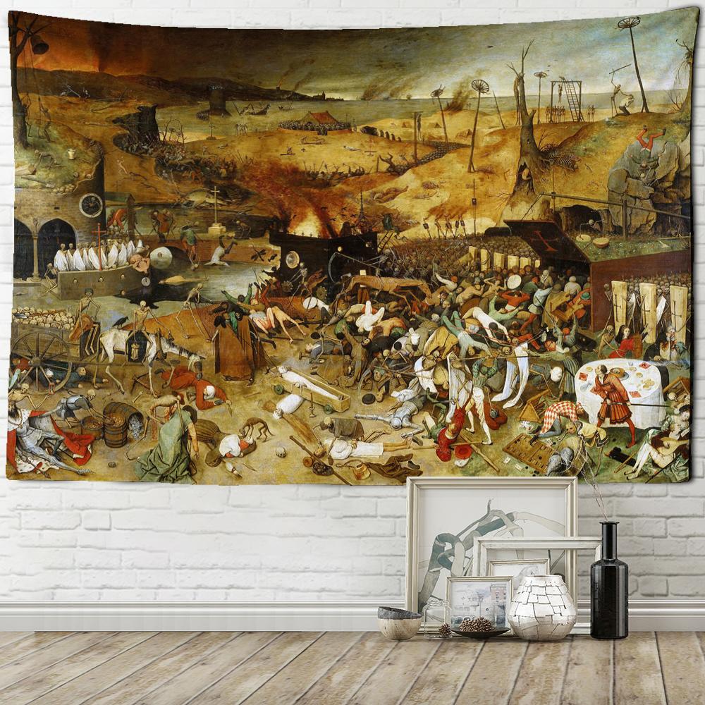 Abstract People Realistic Oil Painting Tapestry Wall Hanging Hippie Tapiz Art Psychedelic Mystery Home Decor