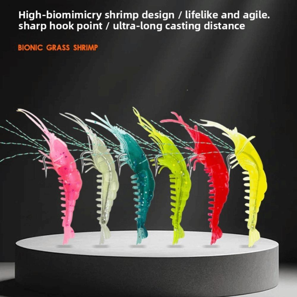 10 Stück Meeresangeln Garnele Kunstköder Weichhaken Wurm Silikon Neuer Stil Garnele Köder