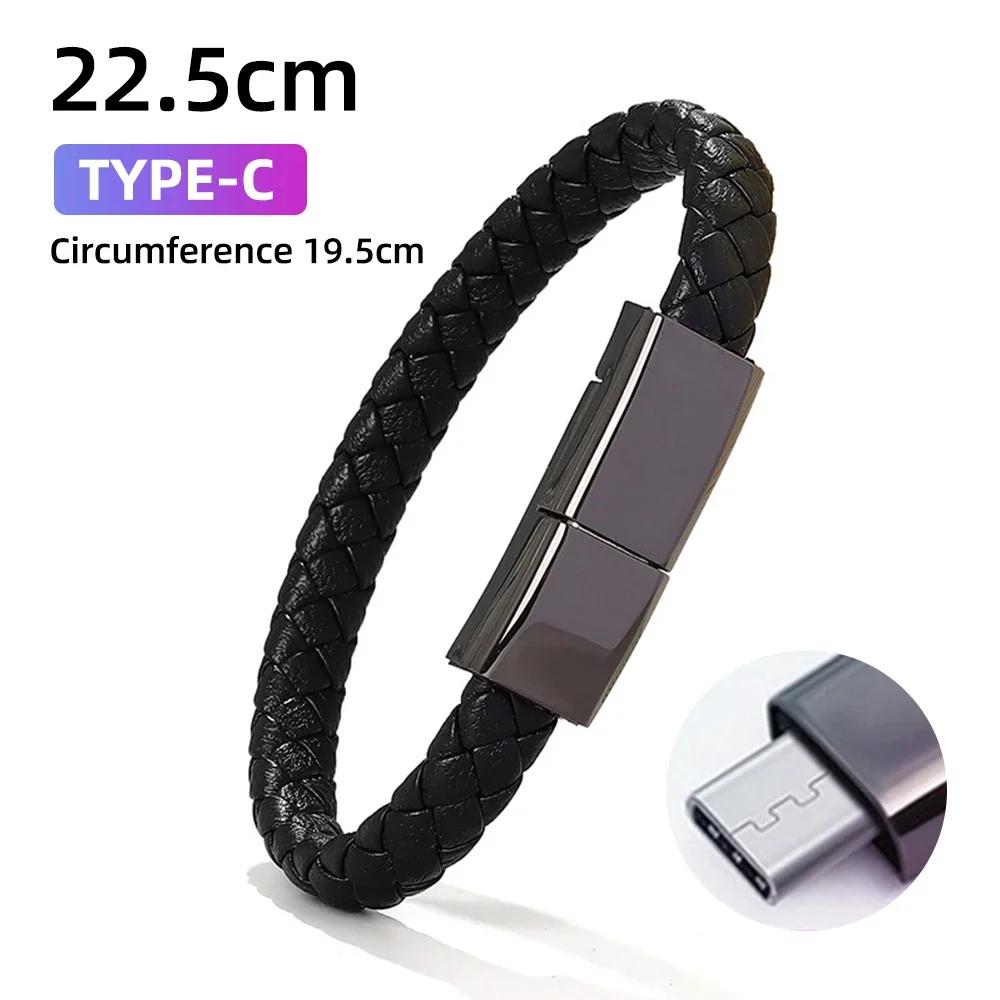 Bracelet Data Cable - For Apple, Vivo, Huawei, Xiaomi & Android, Fast Charging, Works with Power Bank, Short Portable Design