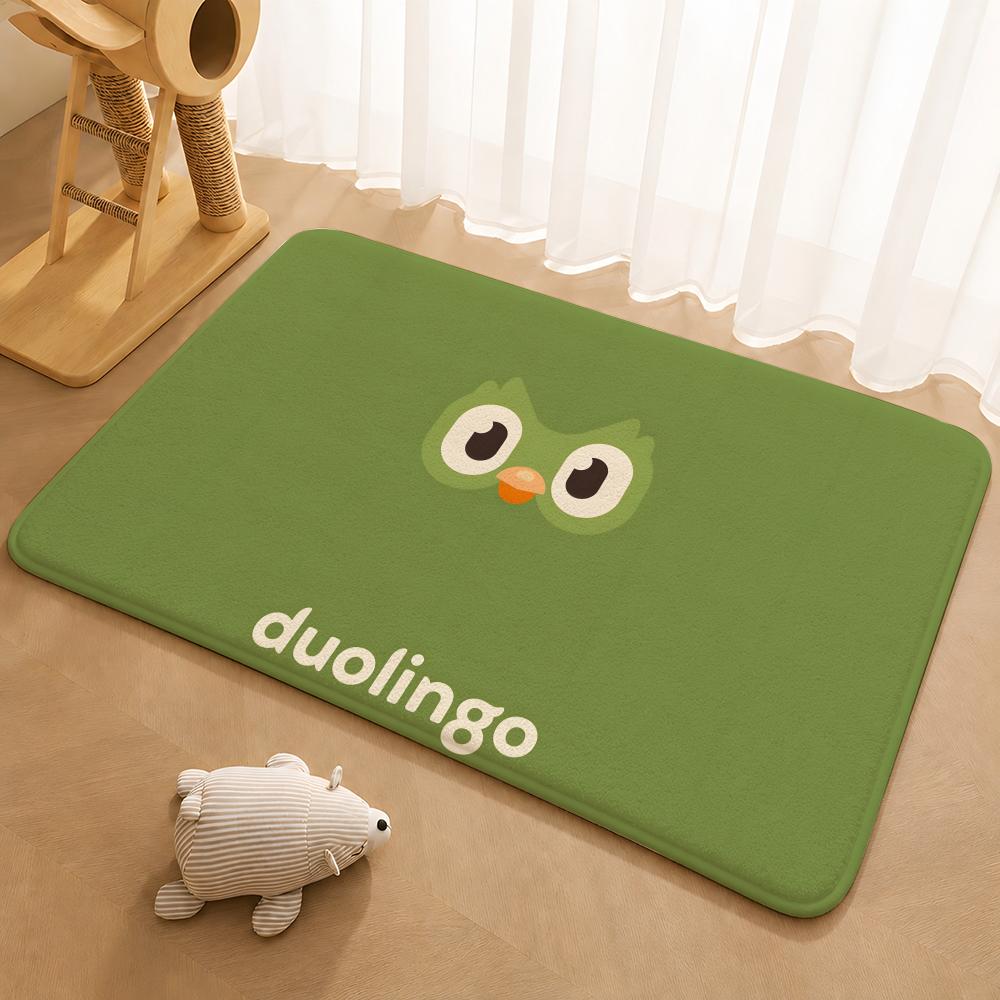 Duolingo Owl Duo 2 Floor Mat Floor Mat Soft Flannel Non-Slip Door  Rug for Living Room