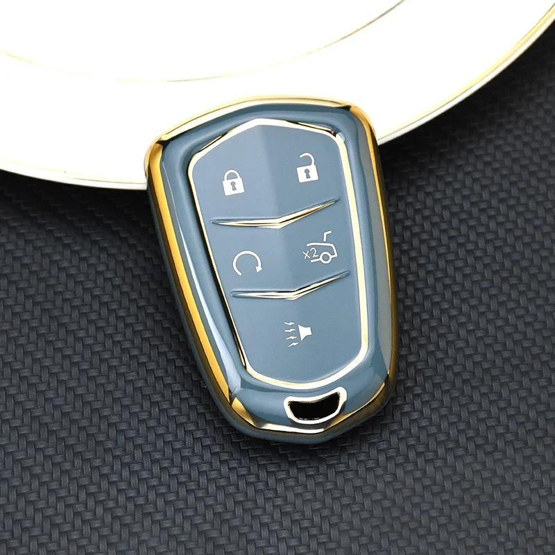 Tpu Car Remote Key Case Cover For Cadillac Ats-L Xts Xt5 Xt4 Xt6 Cts Ct6 Ats 28T Srx Elr Esv Escalade Shell Fob Auto Accessories