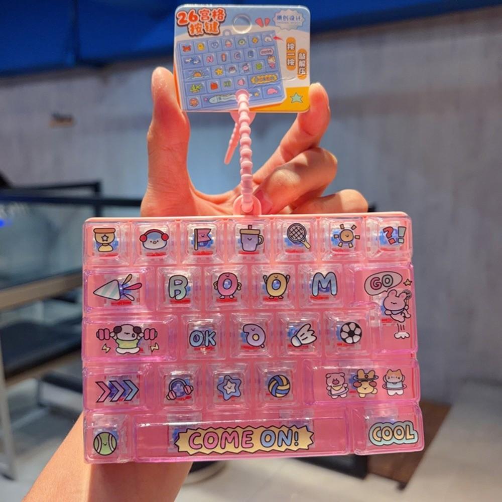 Creative Push Button Keychain Silicone Keycap Clicker Keyring Fidget Keyboard Pendant Small Gift