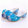 Sandali Estivi da Bambina Ciabatte Paillettes Principessa Bambini Tacco Alto Scarpe da Festa in Pelle Ciabatte per Bambini