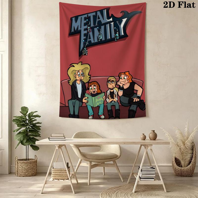 Metal Family Pattern Home Decor Tapestry, Wall Hanging, Decorative RV Wall Cloth.DGT0925396