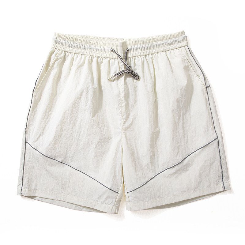 Shorts Men s Summer Lightweight Breathable Outdoor Sports Shorts Trendy Loose Casual Dopamine Beach Pants Rice White 4XL