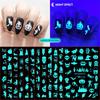 12sheet Luminous Halloween Nail sticker Fluorescent Stickers Glow In The Dark Self Adhesive Halloween Nail Art Stickers