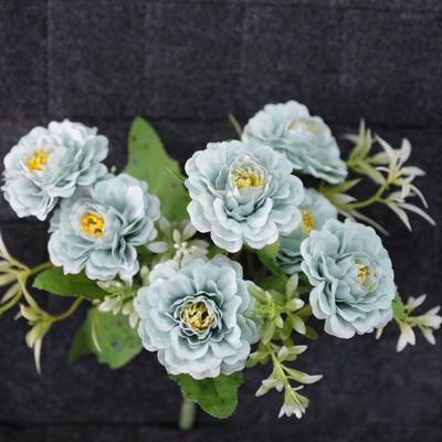 1Pc 7 Heads of Autumn Rose Silk Fabric Artificial Flowers, for Wedding Bouquets