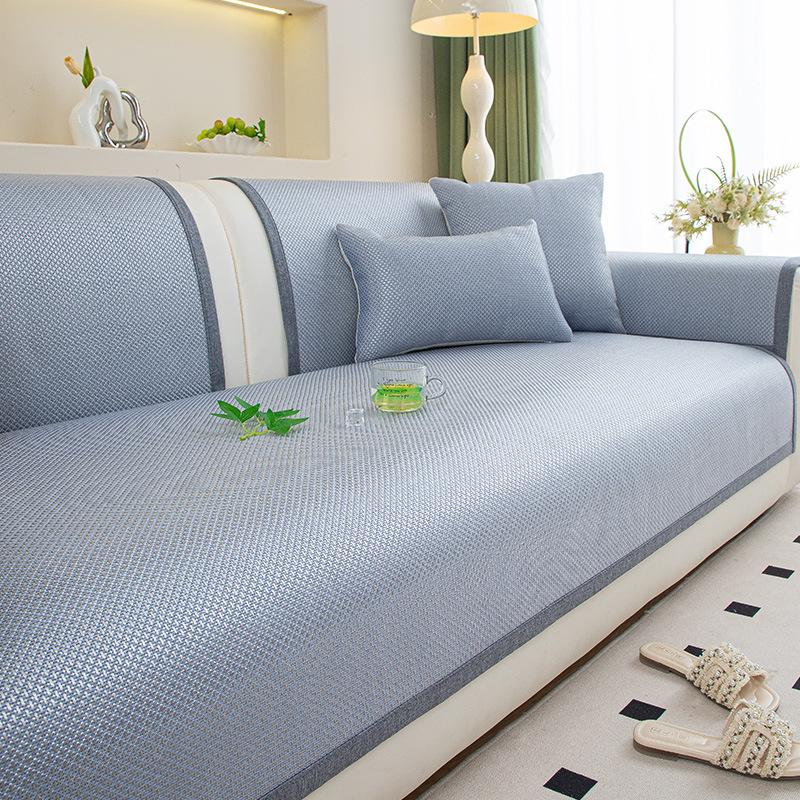 Summer And Summer Rattan Mat Sofa Cushion  New French High-End Ice Silk Mat Cover Cloth Non-Slip Seat Cushion
