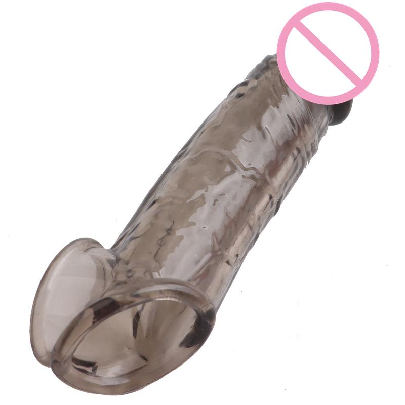 18cm Silicone Long Penis Extension Sleeve Reusable Condom Dick Extender Cock Enlargement Penis Ring Sex Toys for Men