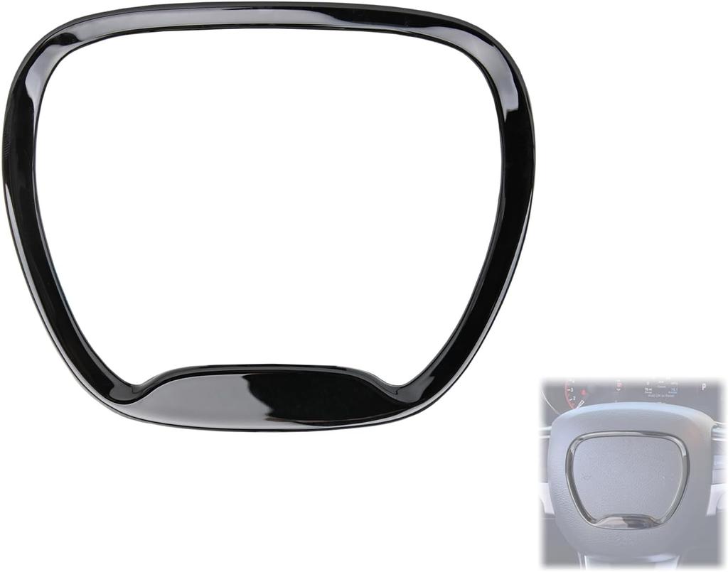 Central Control Steering Button Frame Trim Compatible with Dodge Challenger Durango 2015-2025, Car Interior Decoration Accessories (Black)