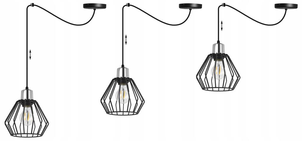 Hanging Lamp, Ceiling Chandelier, Wire Shade, Led