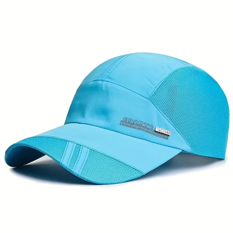 1pc Breathable Mesh Baseball Cap, Quick-Dry Polyester Sports Hat for Fishing Golf Sun Protection,  Breathable Fishing Golf Cap