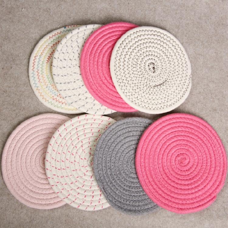 1/3pcs Handmade Braided Drink Coaster Woven Placemats Heat-Resistant Mat