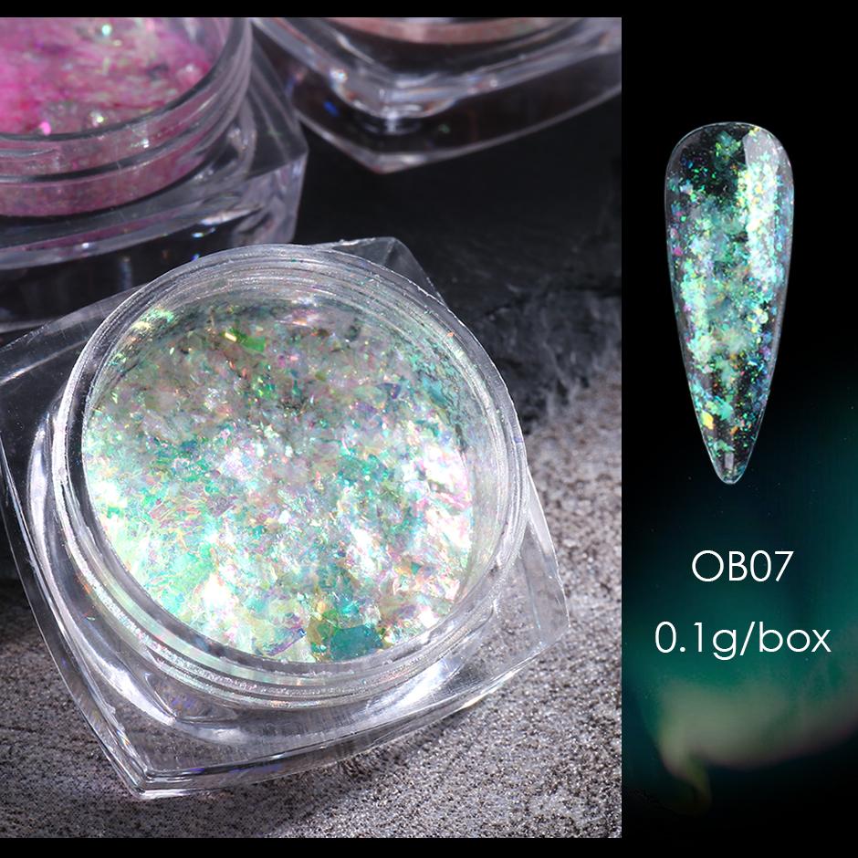 1 Box Aurora Opal Flakes Glittter Nail Sequins Sparkly Paillettes Nail Art Decoraiton
