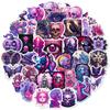 50 Gothic Stickers Cartoon Handbook Personality Horror Purple Skull Halloween Thriller Decorative Stickers