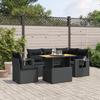 Vidaxl 6-Cz. Garden Furniture Set With Cushions, Black Poly Rattan