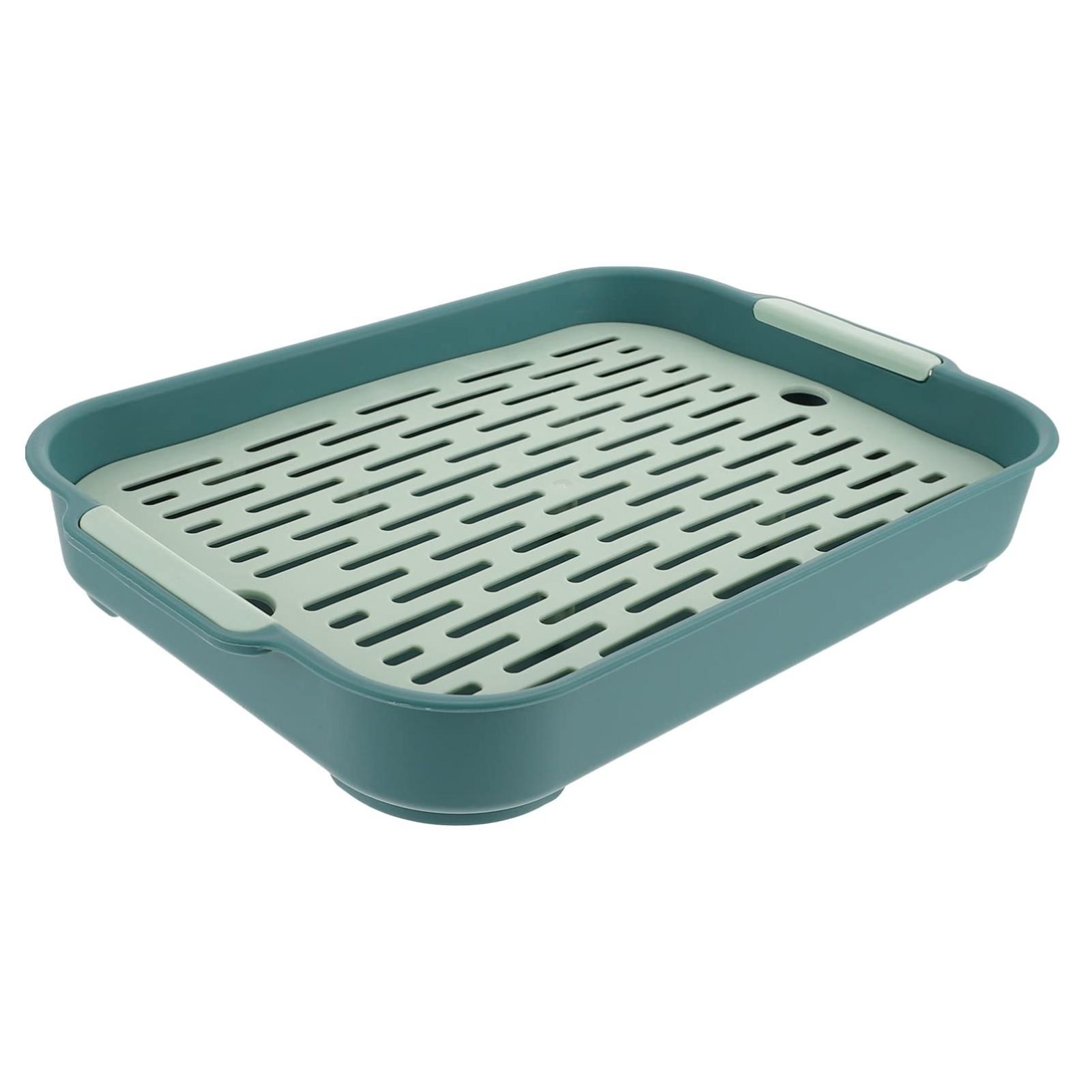 

Water Cup Tray Home Living Room Double-layer Tray Rectangular Tea Tray Fruit Tray Plastic Creative Basket One Size зелёный