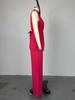 2025 Summer Women's Wear: Stand-up Collar Buttoned Sleeveless Top & Wide-leg Pants Set