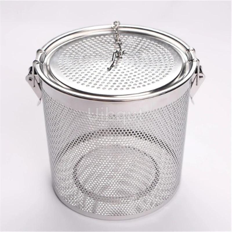 Kulatý otvor 304 nerezová ocelová kořenící taška na omáčku, polévku, chuť koření, košík, solný hrnec, oddělovač strusky, cedník, sítka