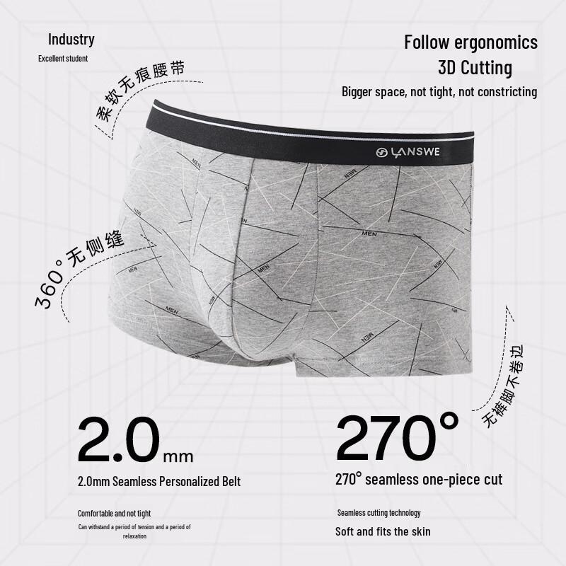 LANGSHA Men's Breathable Boxer Briefs 4-Pack