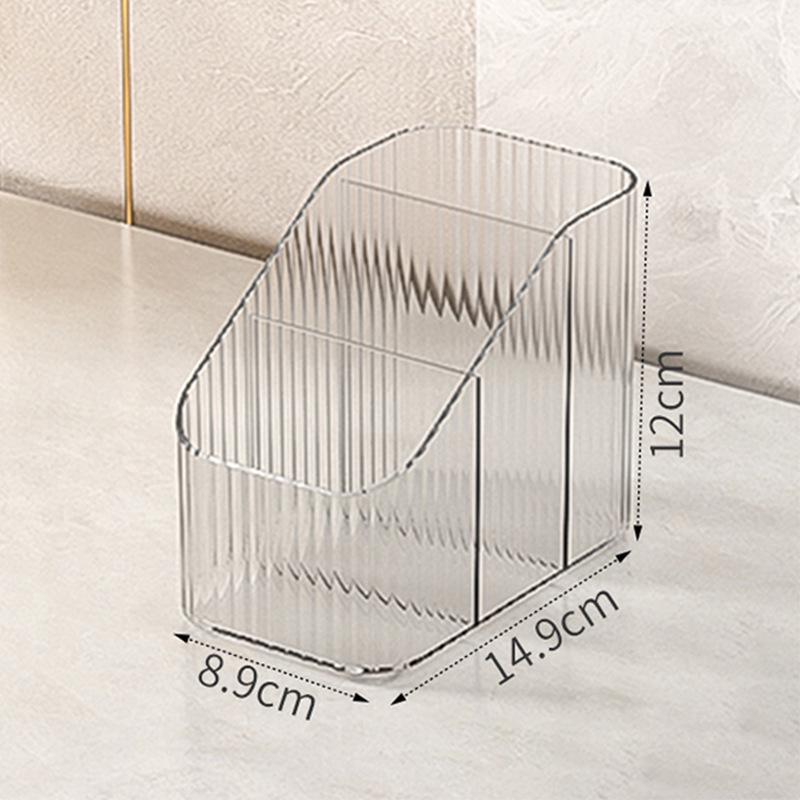 Thick Transparent Makeup Brush & Pen Holder, Divided Storage Box, Lipstick Display Rack