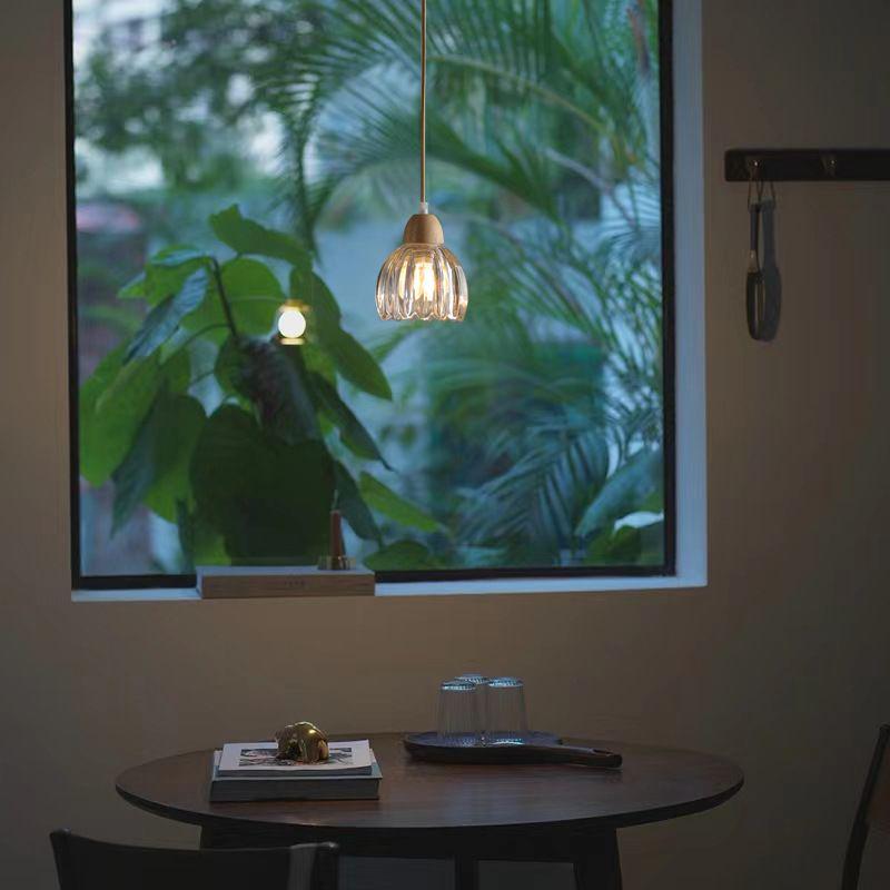 Nordic Glass Ceiling Pendant Lamp - Flower Bud Design for Cafes and Bars