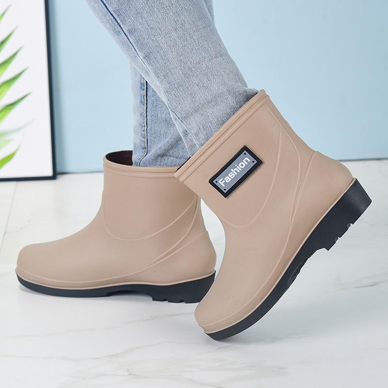 Women's Anti Slip Waterproof Wear Resistant Short Tube Rain Shoes