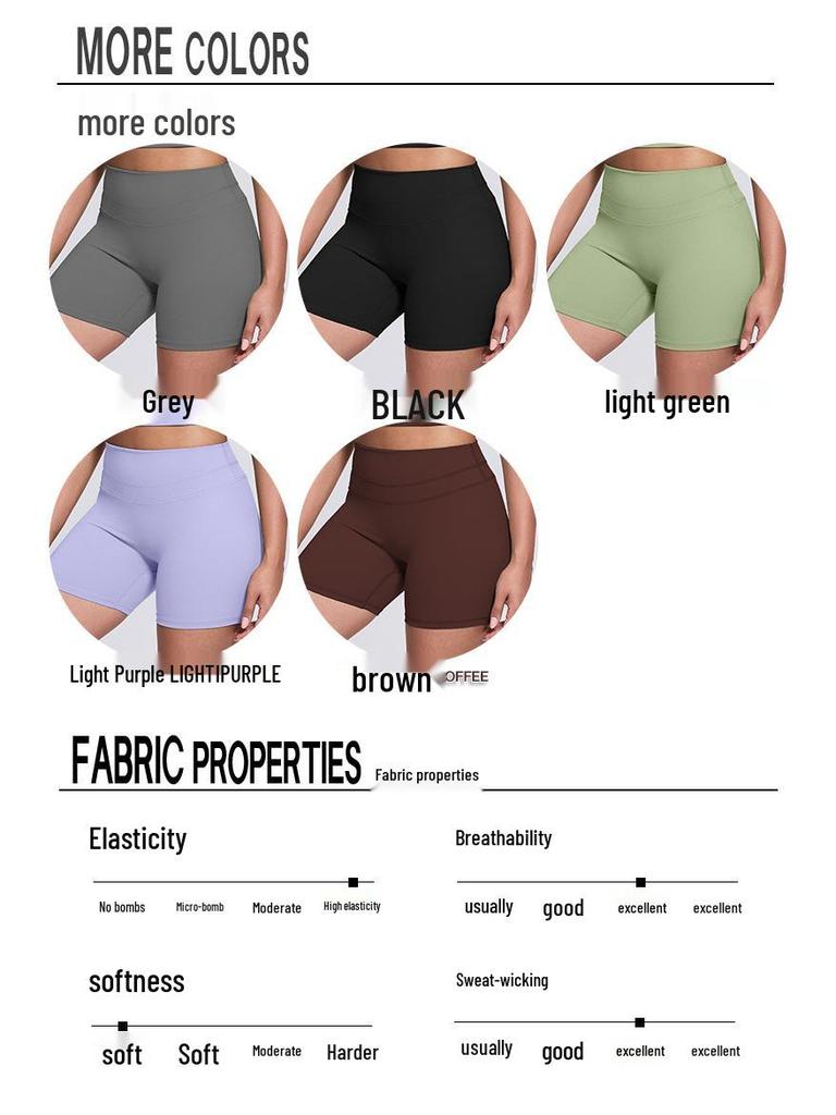 Women's High-Waist Yoga Fitness Shorts - Peach Hip, High-Elastic, Tight Athletic Wear