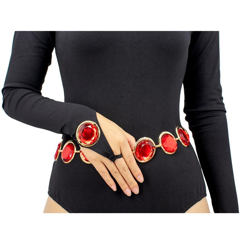 Anime Raven Cosplay Belt Accessories Belt Chain with Red Gems Diamond Halloween Cosplay Costume Prop