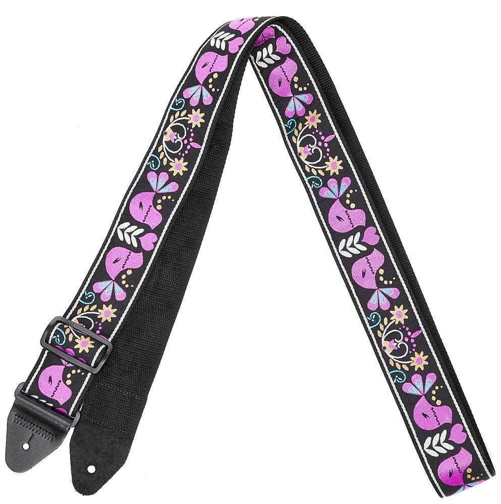 5331 Guitar Strap JACQUARD STRAP PURPLE BIRD LUPIN Jacquard Strap Purple Bird Lupine Free Size [ERNIE BALL] [Genuine]