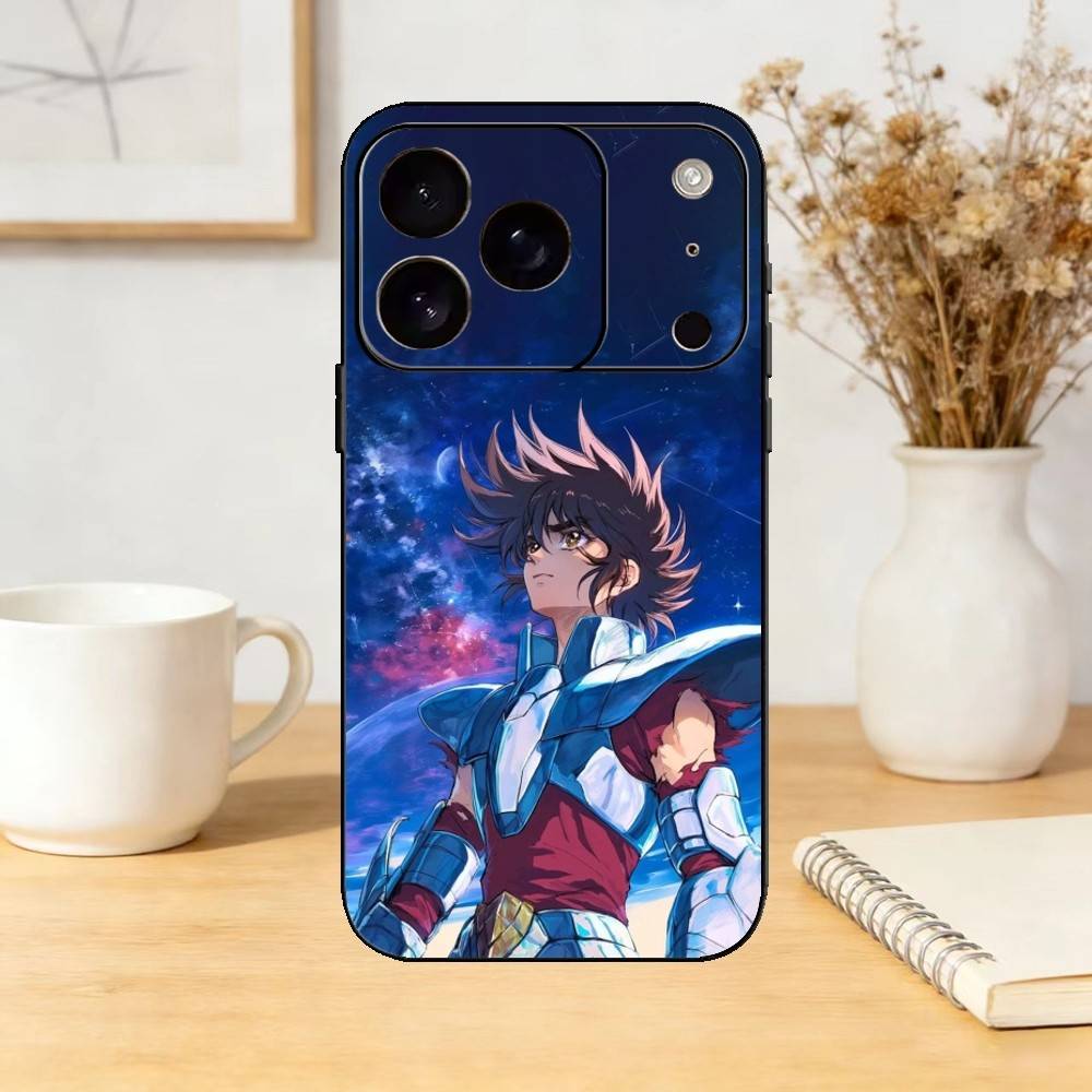 S-Saint Anime S-SeiyaS Phone Case For iPhone 17,16,15,14,13,12,11 Plus,Pro,Max,Mini Silicone black Soft Cover